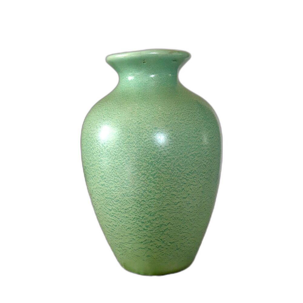 Vintage Seafoam Green Art Pottery Vase MCM Ceramic Bud Vase Speckled Matte Glaze